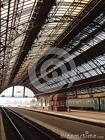 Lwow Train station Editorial Stock Photo