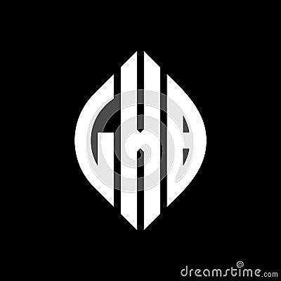 LXB circle letter logo design with circle and ellipse shape. LXB ellipse letters with typographic style. The three initials form a Vector Illustration
