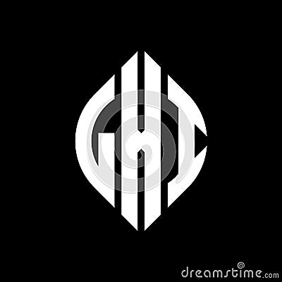 LXI circle letter logo design with circle and ellipse shape. LXI ellipse letters with typographic style. The three initials form a Vector Illustration