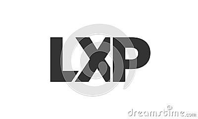 LXP logo design template with strong and modern bold text. Initial based vector logotype featuring simple and minimal typography. Vector Illustration