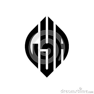 LYA circle letter logo design with circle and ellipse shape. LYA ellipse letters with typographic style. The three initials form a Vector Illustration