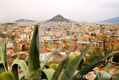 Lycabettus Hill and Athens Stock Photo