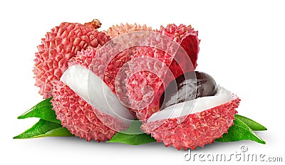 Isolated lychee fruits Stock Photo