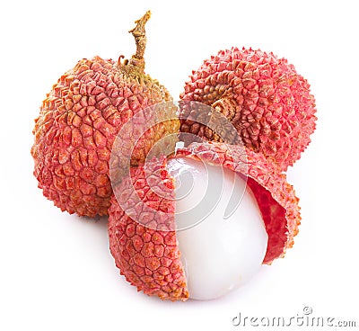 Lychee. Fresh lychees Stock Photo