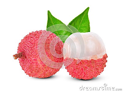 Lychees fruit on white background Stock Photo