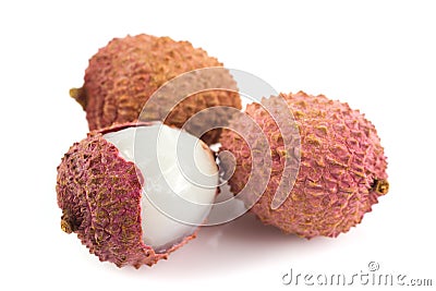 Lychees isolated on white background Stock Photo