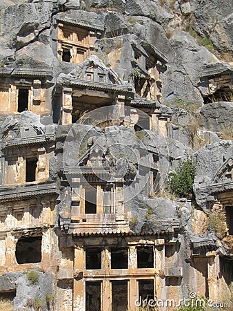 Lycian tombs, closeup Stock Photo