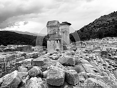 Touring Lycian Way in southwest Turkey is a delight for lovers of Ancient Ruins Stock Photo