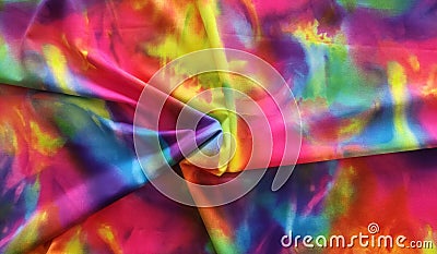 lycra fabric with different fluorescent colors Stock Photo