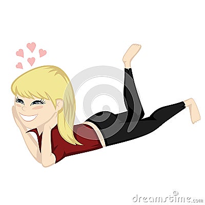 Lying on the floor Vector Illustration