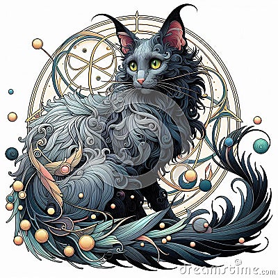 Lykoi Or Werewolf Cat Royalty-Free Stock Photo | CartoonDealer.com
