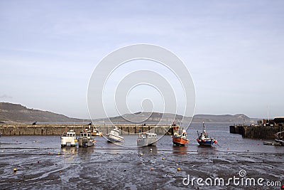 Lyme Regis Harbour, Dorset, UK Editorial Stock Photo