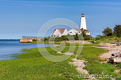 Lynde Point Lighthouse, Old Saybrook, Connecticut Stock Photo