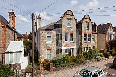 Three storey traditional Cambridge Homes Editorial Stock Photo