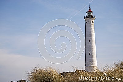 Lyngvig lighthouse in the coastal landscape of Denmark Stock Photo