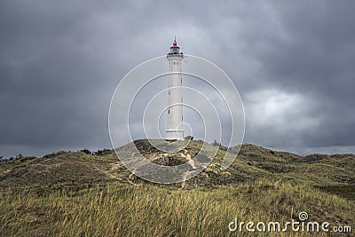 Lyngvig Lighthouse in Jutland, Denmark Stock Photo