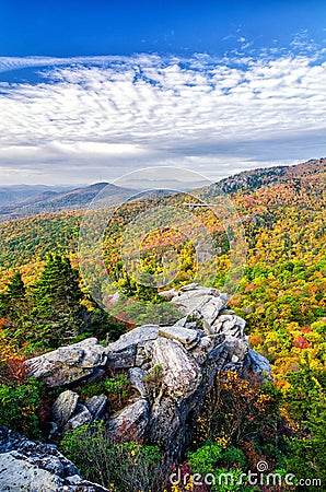 Lynn Cove Viaduct, Blue Ridge Parkway Stock Photo