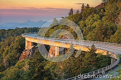 Lynn Cove Viaduct, scenic sunrise, north carolina Stock Photo