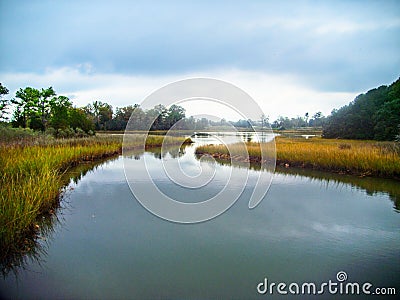 Lynnhaven Inlet Home of the Brock Environmental Foundation in Virginia Beach Virginia. Stock Photo