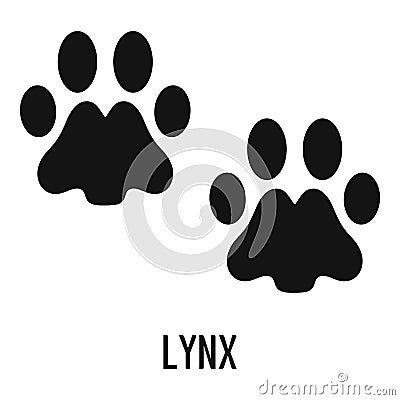 Lynx step icon, simple style. Cartoon Illustration