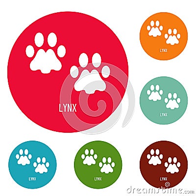 Lynx step icons circle set Stock Photo
