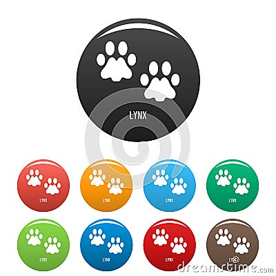 Lynx step icons set color vector Vector Illustration