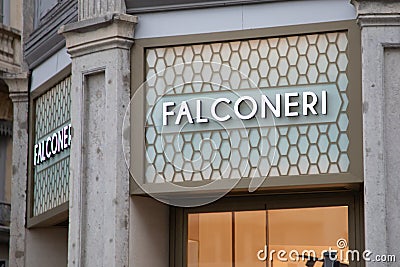 falconeri logo store text and brand shop sign entrance french clothes facade Editorial Stock Photo