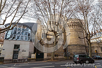 Rear view of the Eglise de L'immaculee Conception in Lyon, France Editorial Stock Photo
