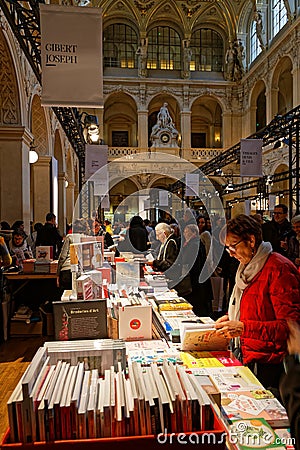 Books in Festival Silk in Lyon Editorial Stock Photo