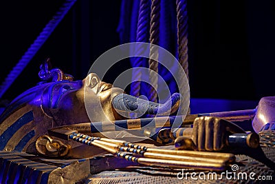 Replica of the sarcophagus of Tutankhamun Editorial Stock Photo