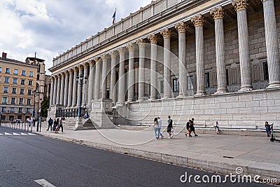Lyon, France - Sep 28, 2020: Historic neoclassical courthouse Cour de Appeal built in 1840s in Lyon, France Editorial Stock Photo