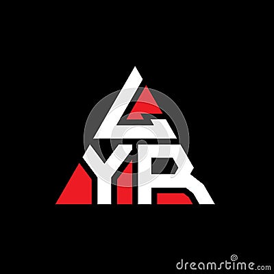 LYR triangle letter logo design with triangle shape. LYR triangle logo design monogram. LYR triangle vector logo template with red Vector Illustration