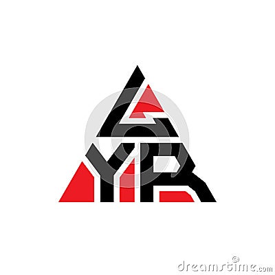 LYR triangle letter logo design with triangle shape. LYR triangle logo design monogram. LYR triangle vector logo template with red Vector Illustration