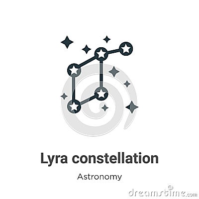 Lyra constellation vector icon on white background. Flat vector lyra constellation icon symbol sign from modern astronomy Vector Illustration