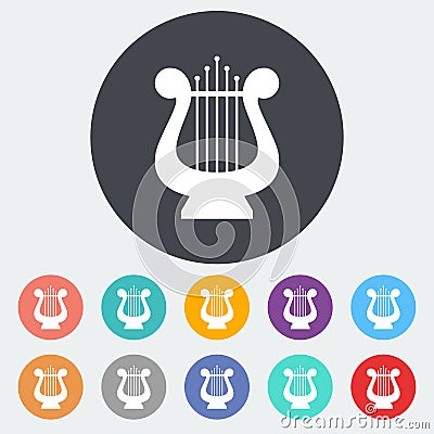 Lyra flat icon Vector Illustration