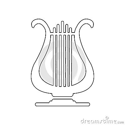 Lyre icon. Element of music instrument for mobile concept and web apps icon. Outline, thin line icon for website design and Stock Photo