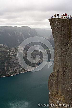 Lyse fjord and Preikestolen Stock Photo