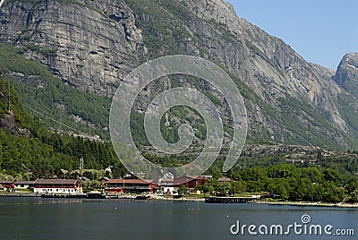 Lysefjord village Stock Photo