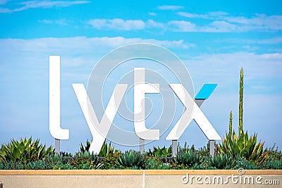 Lytx sign logo of technology company that designs, manufactures and sells video telematics products Editorial Stock Photo