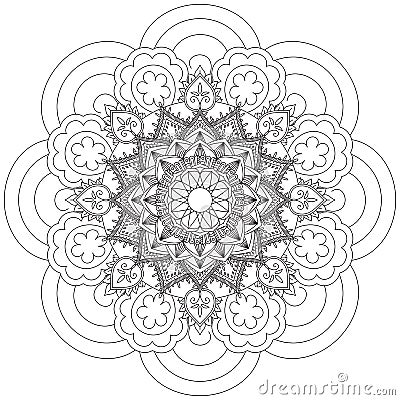 Mandala Vector Tree Creative luxury Henna Animal Coloring Pages Practice Paint Adult Dolphin Vector Illustration