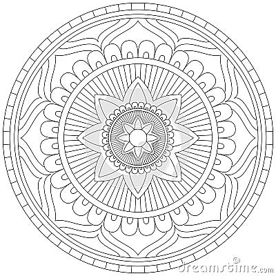 Mandala Vector Tree Creative luxury Henna Animal Coloring Pages Practice Paint Adult Dolphin Vector Illustration