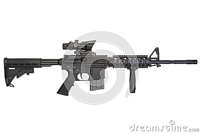 M4 army carbine isolated on a white Stock Photo