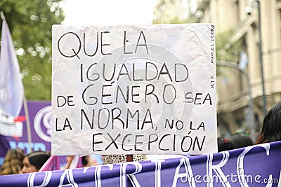 8M, Buenos Aires, Argentina: Let gender equality be the norm, not the exception Editorial Stock Photo