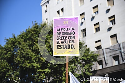 8M, Buenos Aires: Gender violence grows with the endorsement of the government Editorial Stock Photo