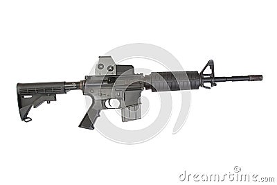 M4 carbine with optical gunsight Stock Photo