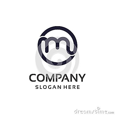 M Circle Logo Design Template Vector Illustration