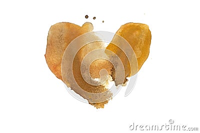 Heart stains from coffee Stock Photo