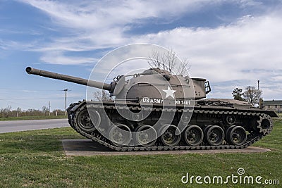 FORT LEONARD WOOD, MO-APRIL 29, 2018: Military Vehicle M67A1 Flame Throwing Tank Editorial Stock Photo