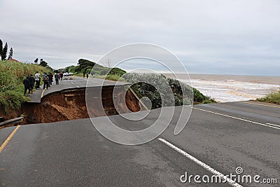 M4 freeway was washed away in Durban floods Editorial Stock Photo