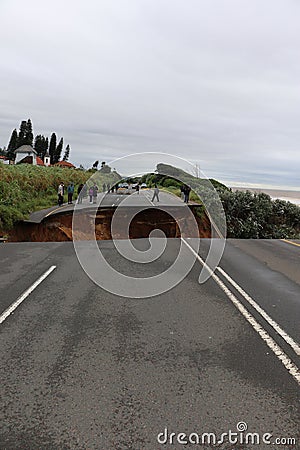 M4 freeway was washed away in Durban floods Editorial Stock Photo